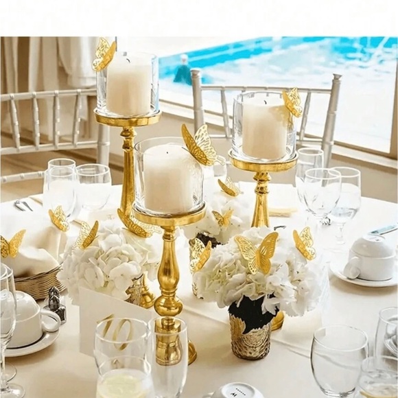 Butterfly Decorations 12 Pcs 4 3D Butterfly Wall Decor Gold - Picture 4 of 6